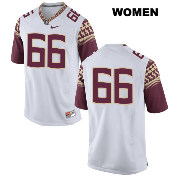 Women's NCAA Nike Florida State Seminoles #66 Andrew Basham College No Name White Stitched Authentic Football Jersey KPT4569FT